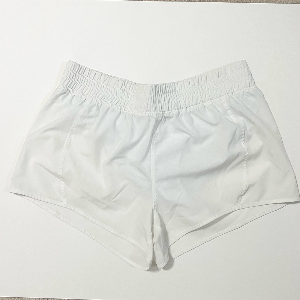 White high rise athletic shorts